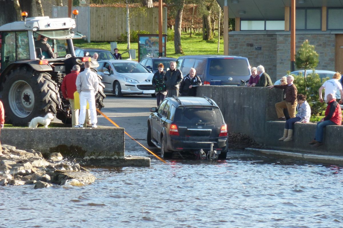Trailer stuck, slipway at Terryglass