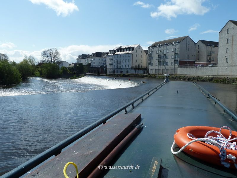Crossing the reiver at Carlow weir