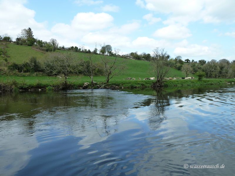 Unprotected underwater weir below Carriglead Lock