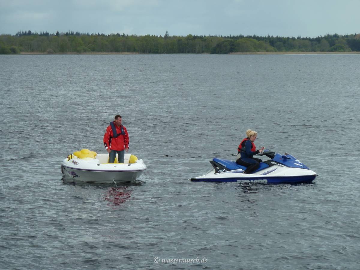 Towed by a lady