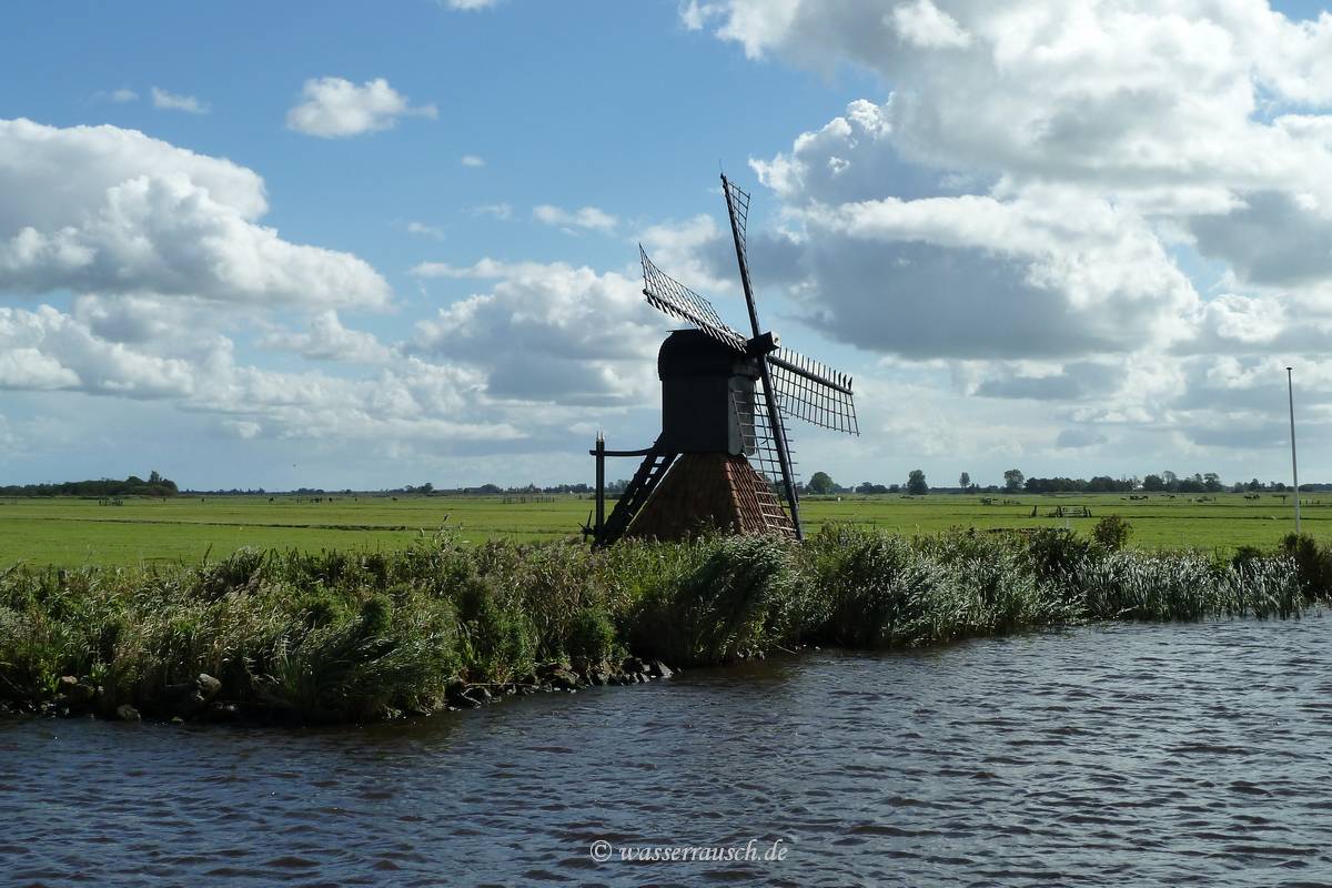Frisian windmill in the foreground