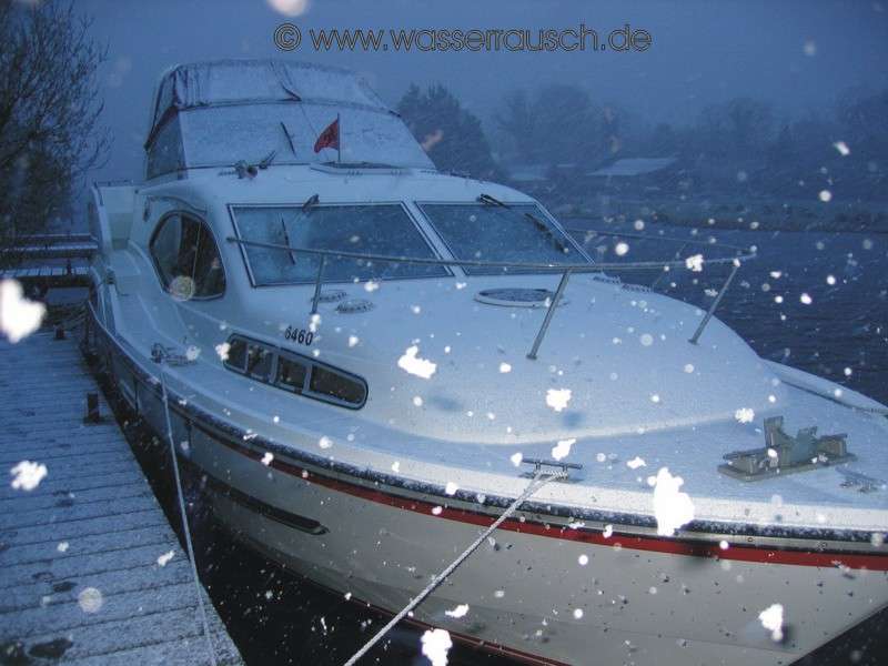 Boat with snow