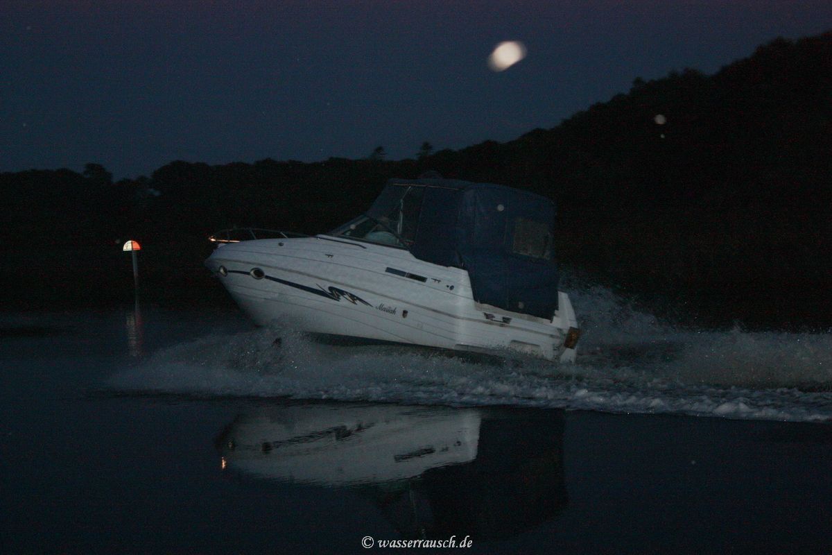 Speeding boat